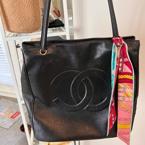 SOLD Authentic large Chanel lambskin tote